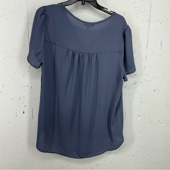 Pleione Women’s Size Large Gray Notch Neck Blouse NEW - Picture 4 of 9